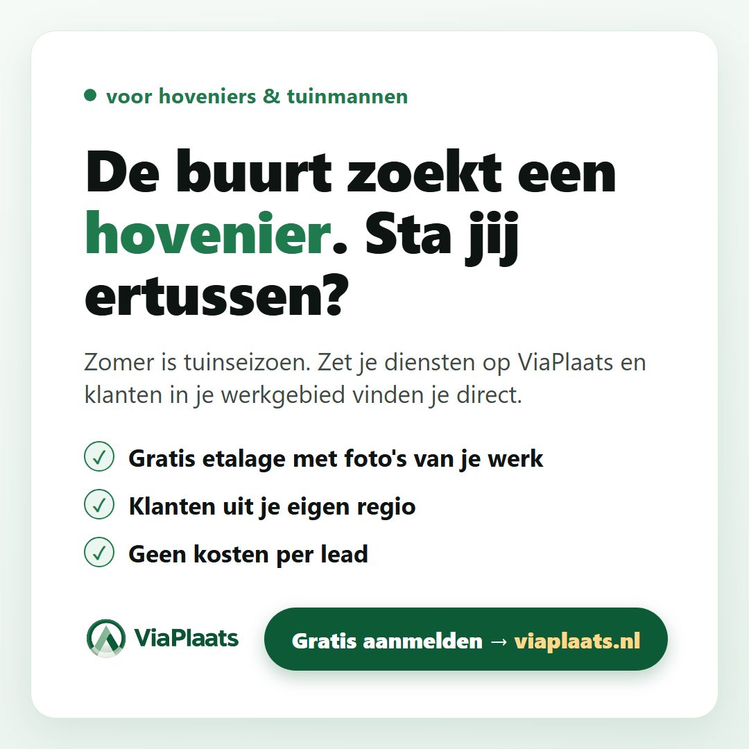 De buurt zoekt een hovenier. Sta jij ertussen?