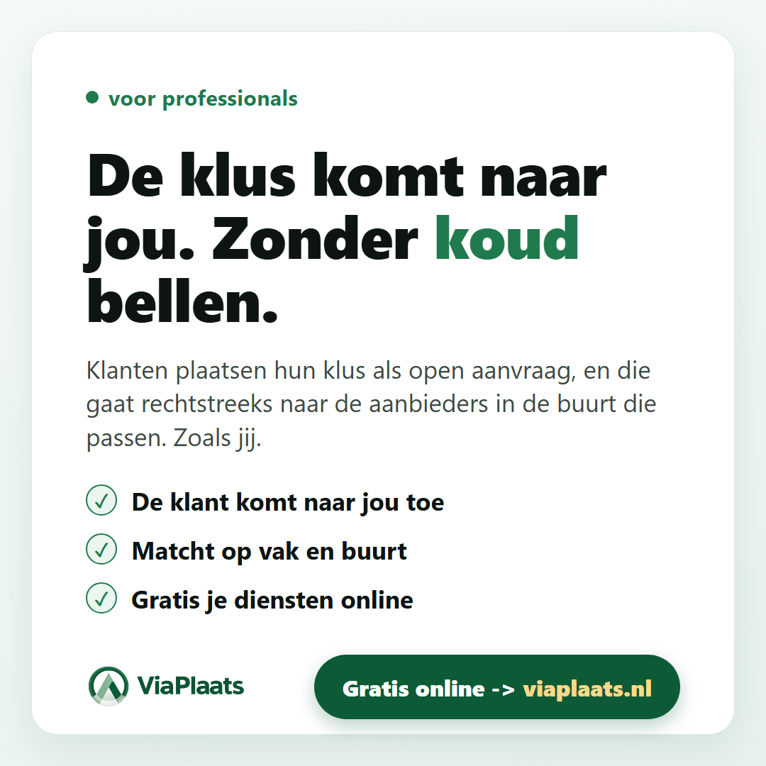 De klus komt naar jou, zonder koud bellen