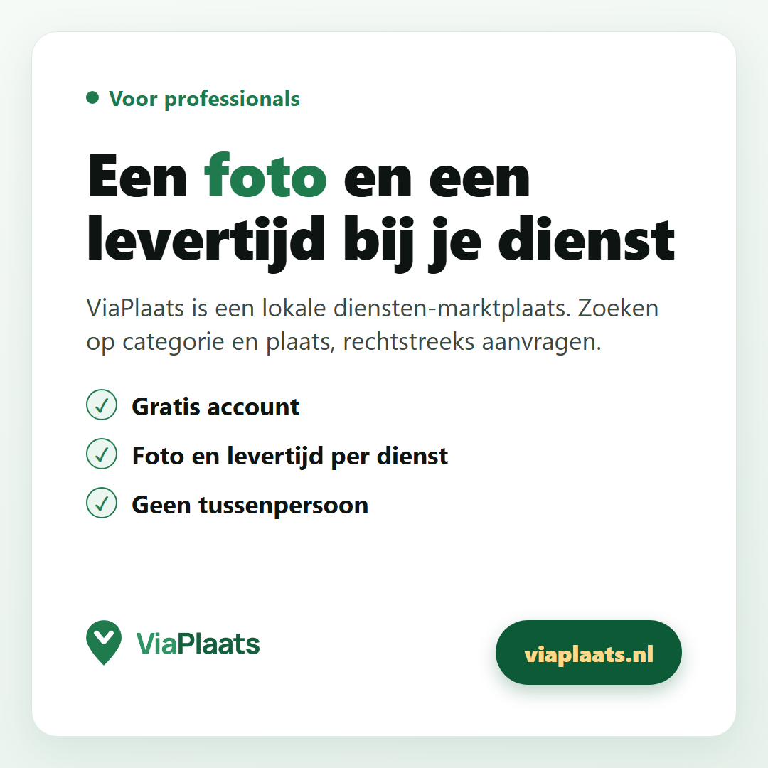 Een foto en een levertijd bij je dienst