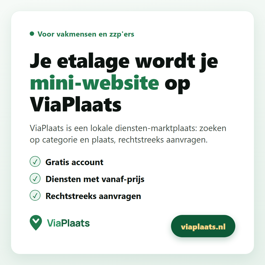 Je etalage wordt je mini-website op ViaPlaats