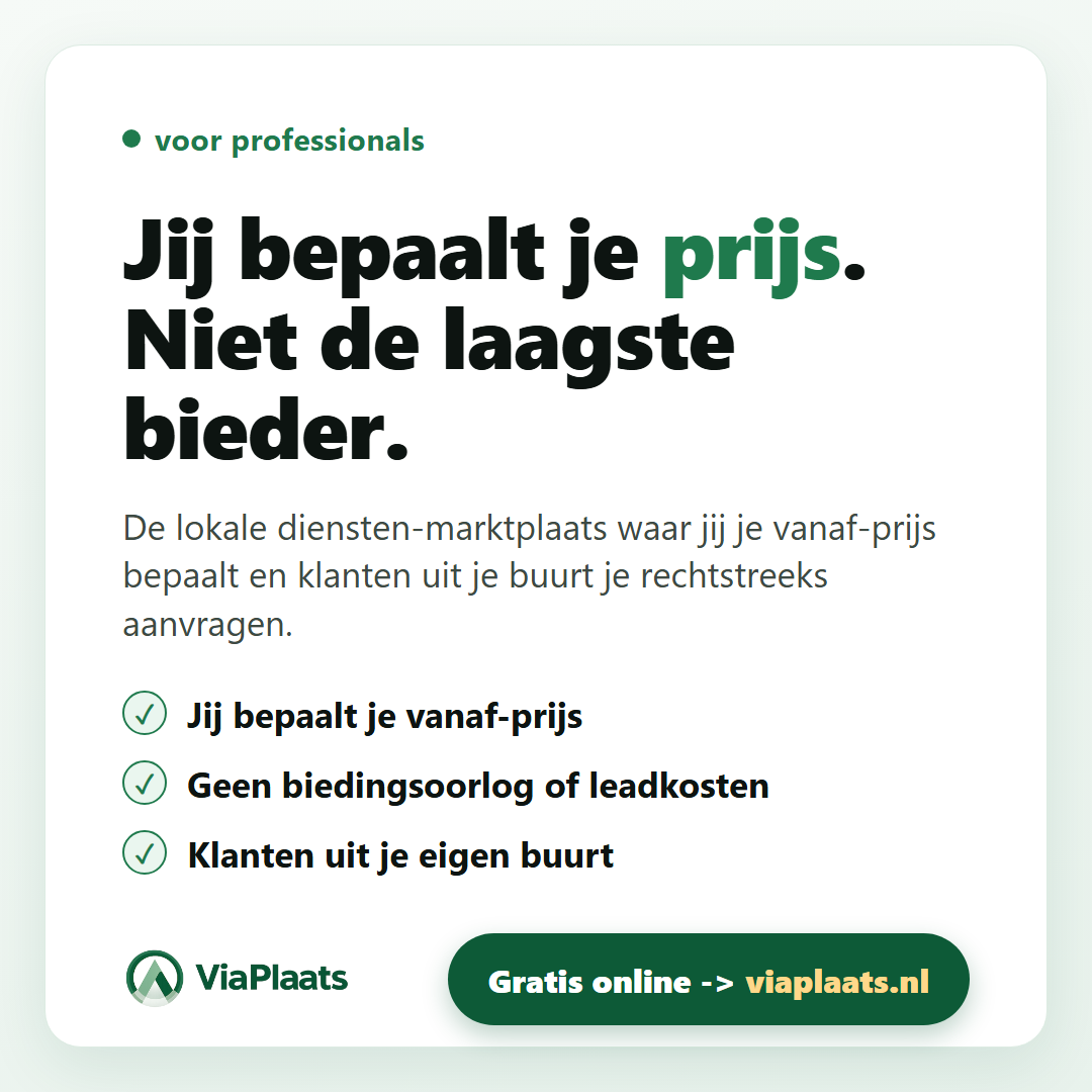 Jij bepaalt je prijs, niet de laagste bieder