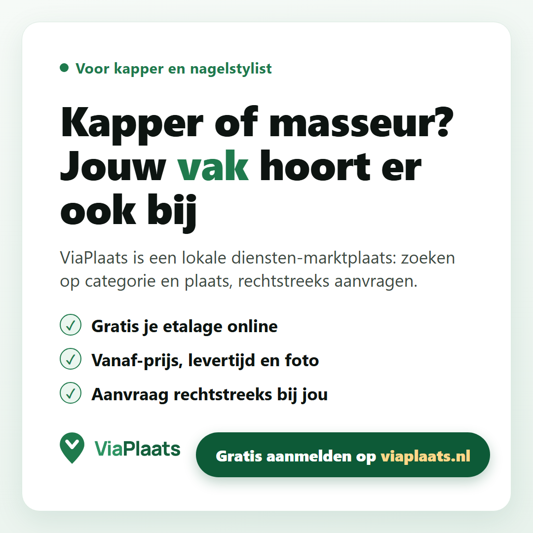 Kapper of masseur? Jouw vak hoort er ook bij