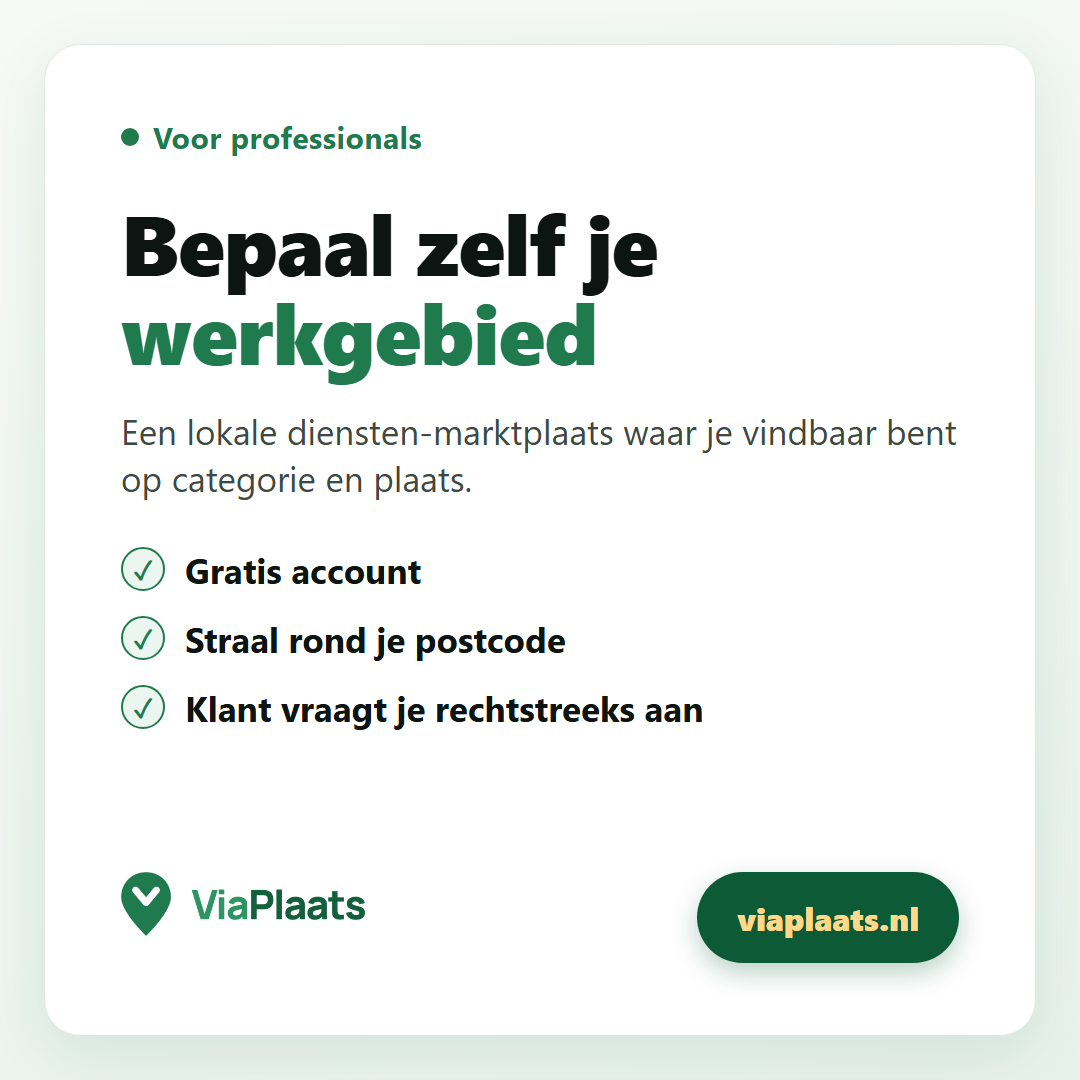 Bepaal zelf je werkgebied
