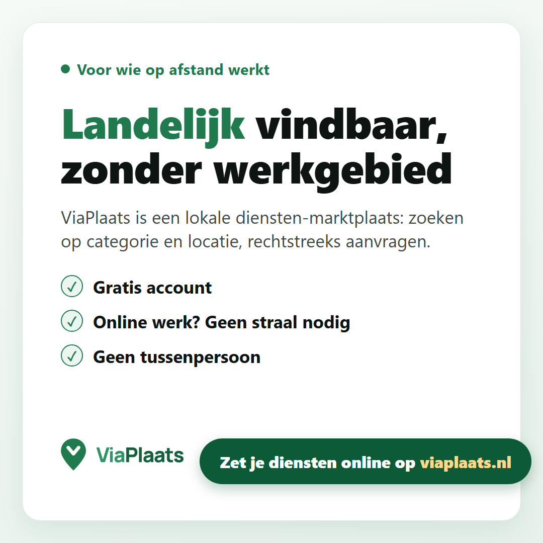 Landelijk vindbaar, zonder werkgebied